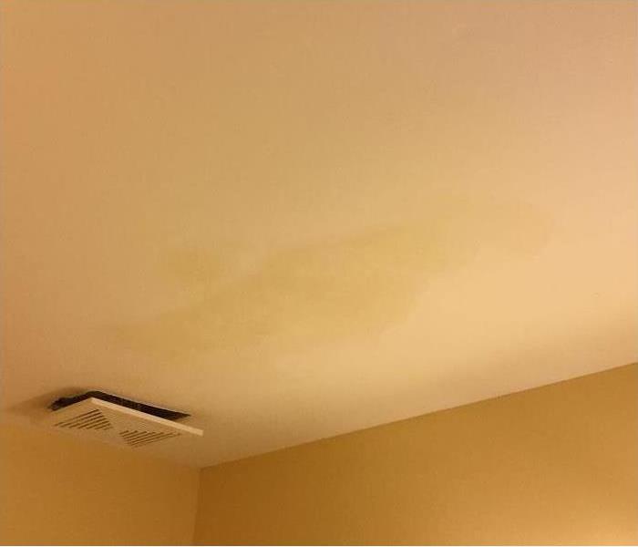 water stain on ceiling, dropped vent register