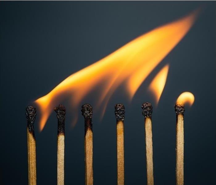 6 matches burning